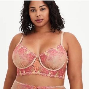Torrid Embroidered Underwire Mesh Bralette NWT